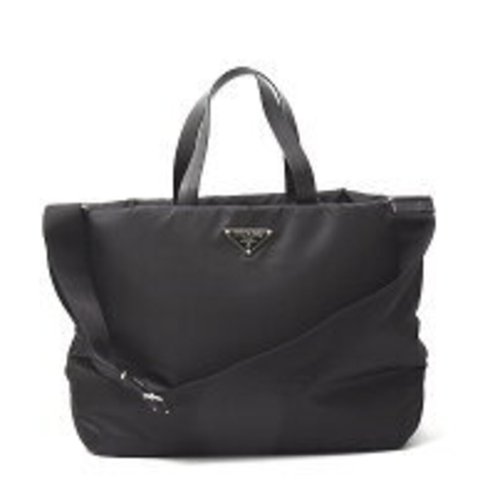 Prada Padded Quilted Tote Bag Handbag Black